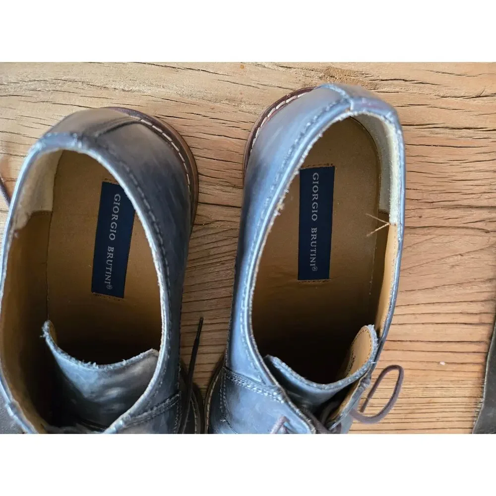 Giorgio Brutini Mens Revenant 25074 Leather Oxford Dress Shoe Gray Blue sz 11M